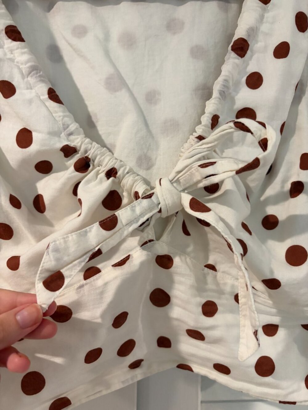 Abercrombie & Fitch Tie-Front Puff Sleeve Top - Size M - 100% Cotton - Picture 4 of 7